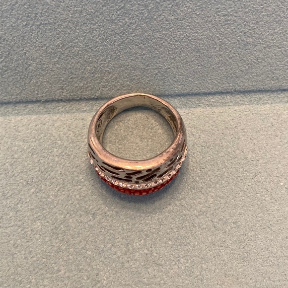 Silver ring in red and white - Picture 2 of 9